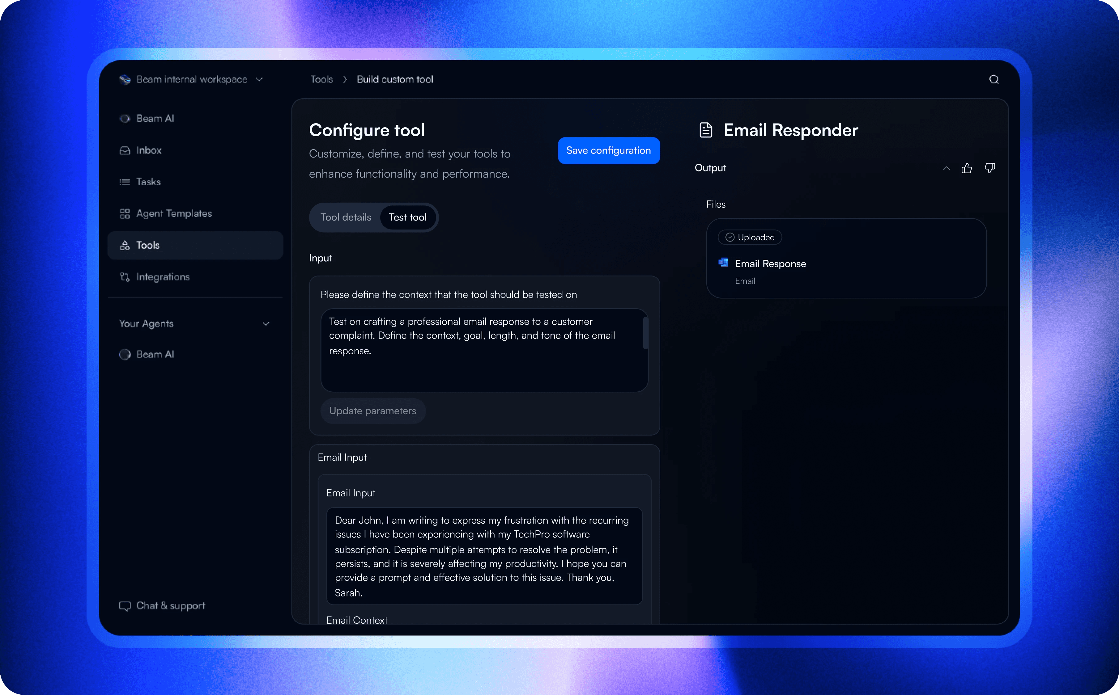 Image depicting a customer service agent using software with AI suggestions to craft a personalized and empathetic email response